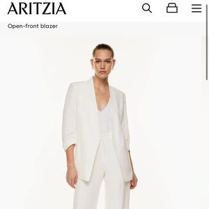 Aritzia babaton open front linen blazer